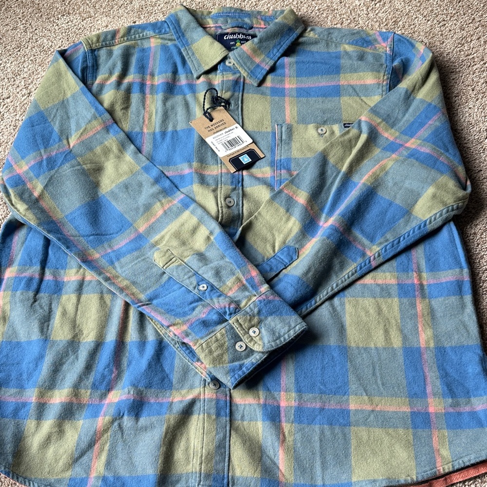 NWT Chubbies XL flannel button down